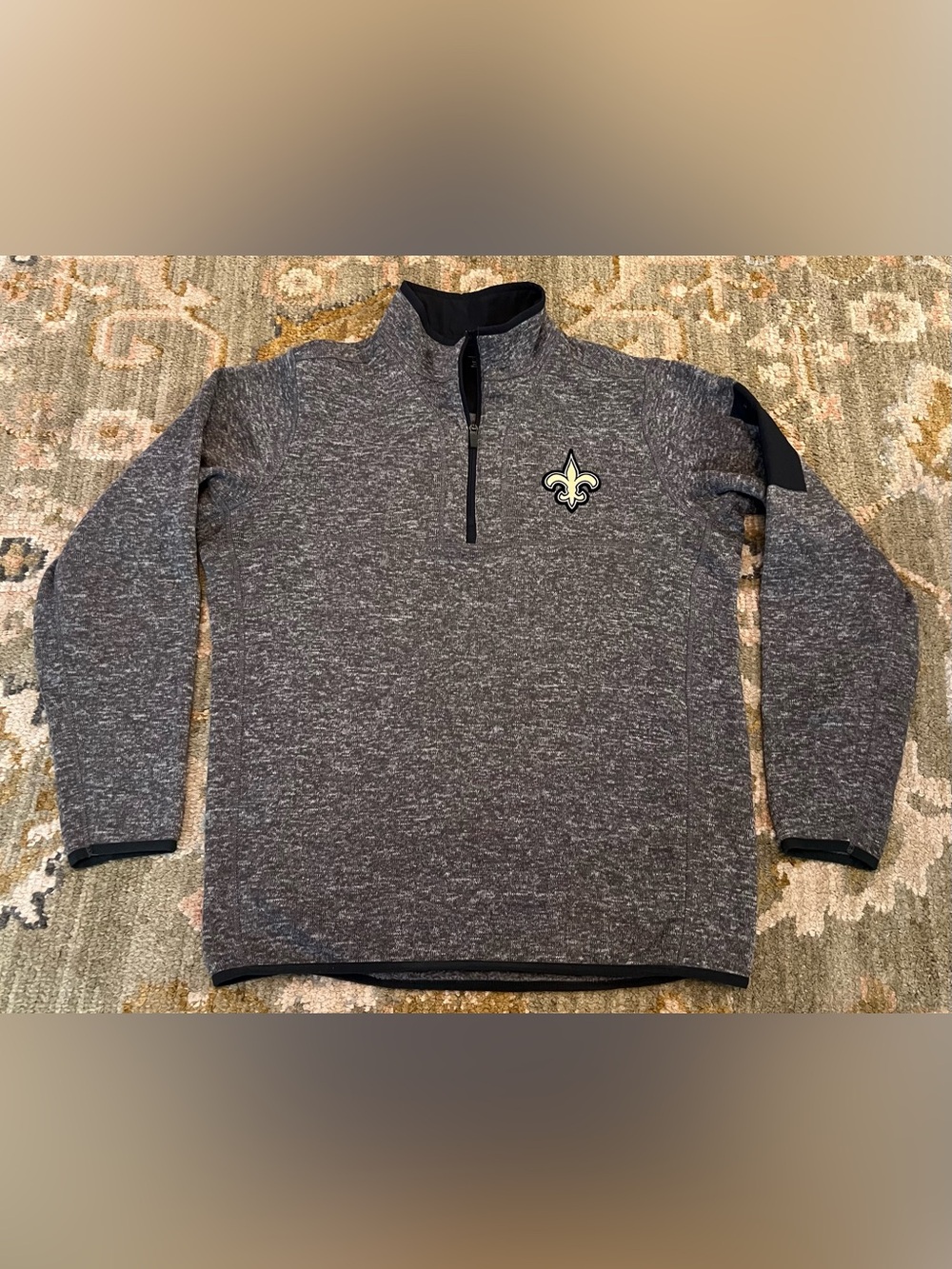 New Orleans Saints Antigua 1/4 Pullover Men’s Size Large Color Grey